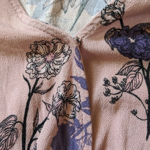 TORRID boho floral print blouse pink purple xl plus 1 1x - Picture 4 of 6
